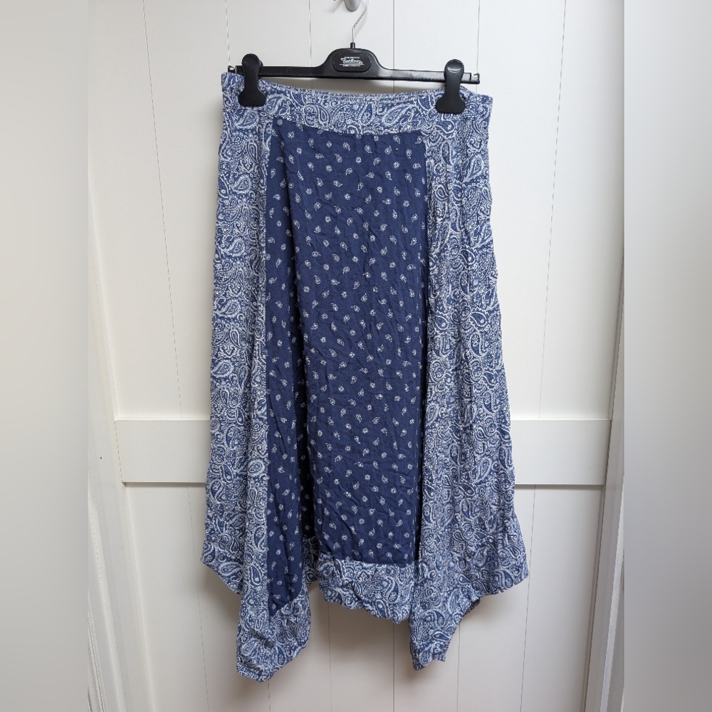 Vintage America Blues Asymmetrical Navy and White Skirt